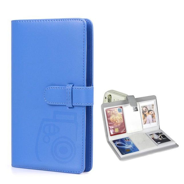 3-Inch Photo Album Holds 96 Photos PU Leather Large Capacity Storage Case with Multi-Pocket Pages