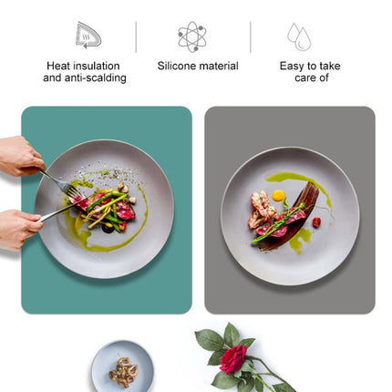 Nordic Style Food Grade Silicone Pad Tableware Environmental Insulation Pad Placemat, Green, Orange, Beige, Sky Blue, Dark Gray