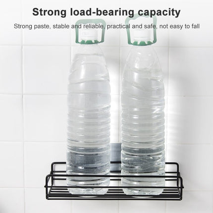 Wrought Iron Bathroom Shelf Wall Mounted Free Punch Toilet Rack, Square (Black), Square (White)