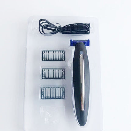 Electric Men Shaver Rechargeable Shaver Trimmer, Black + Blue