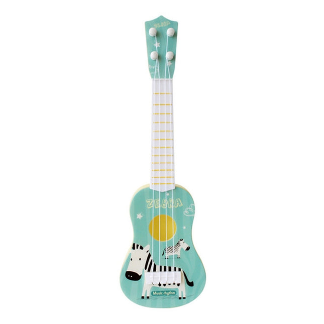 Small Simulation Musical Instrument Mini Four Strings Playable Ukulele Early Childhood Education Music Toy, Pink Rabbit, Light Blue Zebra, Pink Giraffe, Yellow Dinosaur