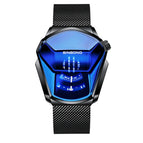 Black Net Belt Black Steel Blue Face / Black Net Belt-Black Steel-Blue Face