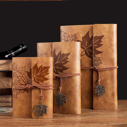 PU Maple Retro Straps Handbook Loose-leaf Notebook, A7, A6