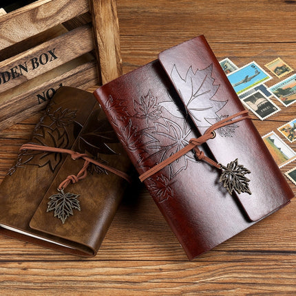 PU Maple Retro Straps Handbook Loose-leaf Notebook, A5