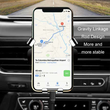 650 Vehicle-mounted Mobile Phone Gravity Bracket Air Outlet Navigation Holder, Silver, Black, Paste Silver, Paste Black