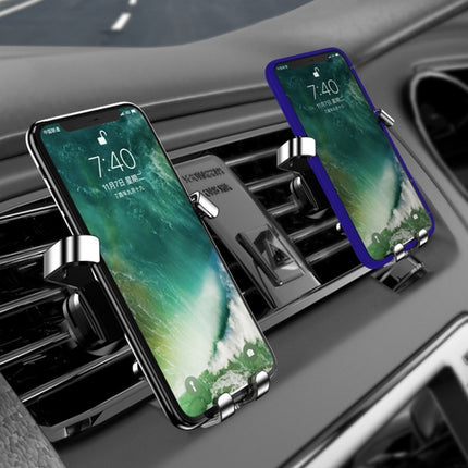 650 Vehicle-mounted Mobile Phone Gravity Bracket Air Outlet Navigation Holder, Silver, Black, Paste Silver, Paste Black