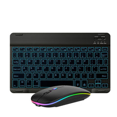 10 Inch RGB Colorful Backlit Bluetooth Keyboard And Mouse Set For Mobile Phone / Tablet, Black, White