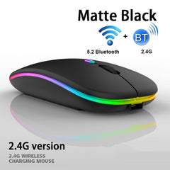 3 Keys RGB Backlit Silent Bluetooth Wireless Dual Mode Mouse