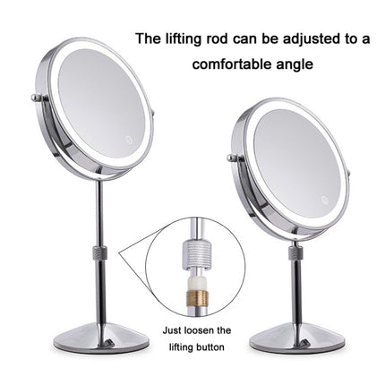 Desktop Double-SidedRound LED Luminous Makeup Mirror Liftable Magnifying Mirror