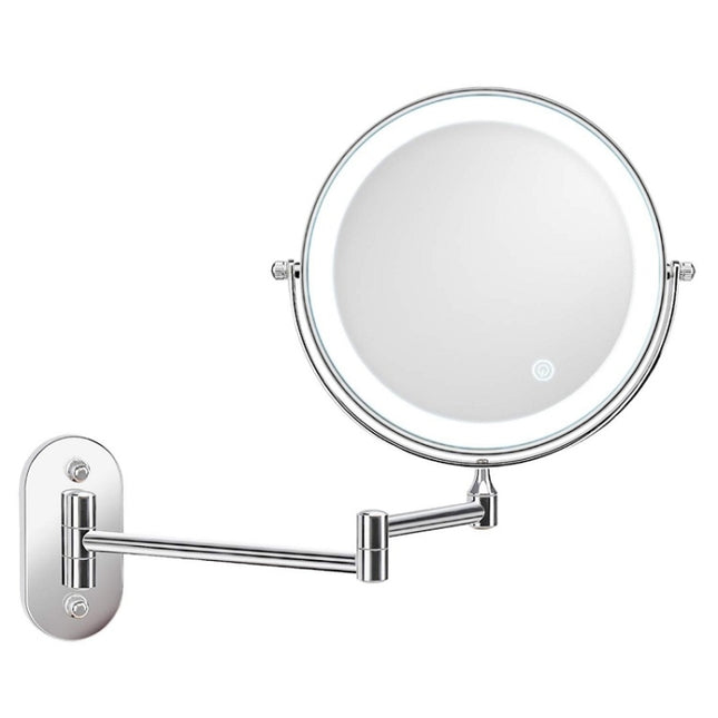 8 Inch Wall-Mounted Double-Sided Makeup Mirror LED Three-Tone Light Bathroom Mirror White Light, Battery Models Silver, USB Charging Silver, Battery Models Matte Nickel Color, USB Charging Matte Nickel Color, Battery Models Black, USB Charging Black