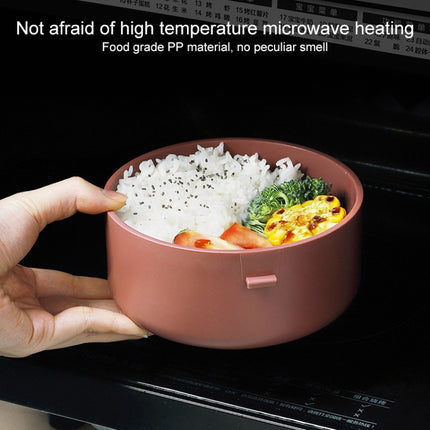Round Portable Insulation Partitioned Lunch Box Student Office Workers Heated Microwave Oven Bento Box, Single Layer