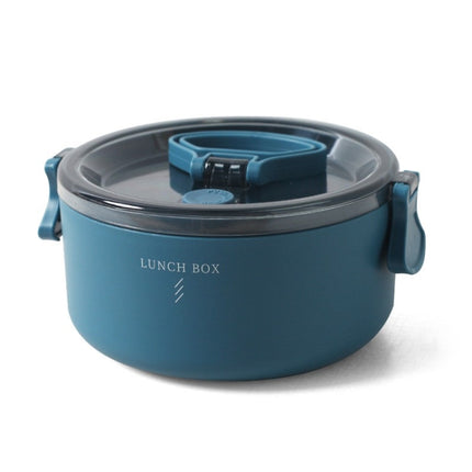 Round Portable Insulation Partitioned Lunch Box Student Office Workers Heated Microwave Oven Bento Box, Single Layer