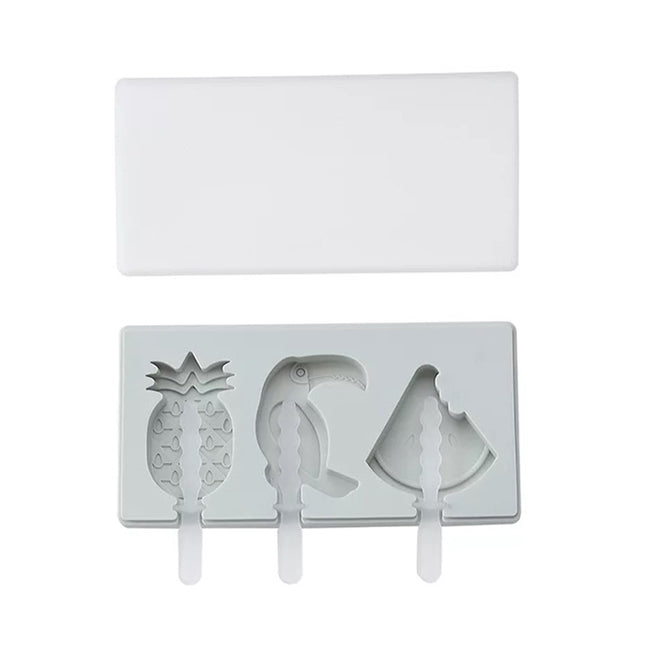 Silicone Cartoon Homemade Handmade DIY Ice Cream Popsicle Mould with Lid, Color Random Delivery, Fruit Woodpecker, Ice Cream, Snowman Hippo Bunny