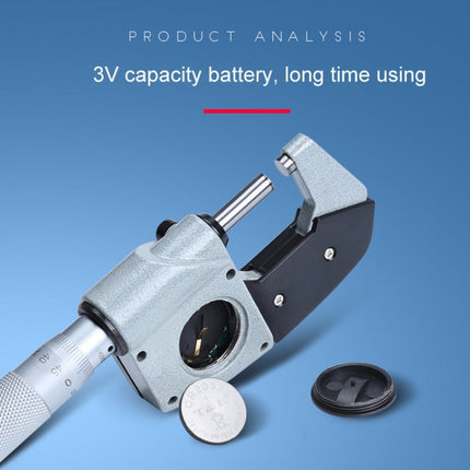 Digital Display Outer Diameter Micrometer 0.001mm High Precision Electronic Spiral Micrometer Thickness Gauge, 0-25mm, 25-50mm, 50-75mm, 75-100mm