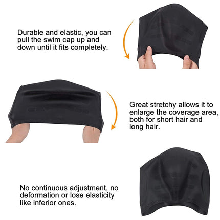 Silicone Ear Protection Waterproof Swimming Cap for Adults with Long Hair, Long Hair Swimming Cap(Black), Long Hair Swimming Cap(Blue), Long Hair Swimming Cap(Pink), Long Hair Swimming Cap(Silver), Long Hair Swimming Cap(Yellow)������������������������...
