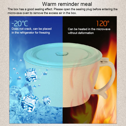 Wheat Fiber Instant Noodle Bowl Creative and Convenient Sealed Lunch Box with Mobile Phone Holder, Pink, Blue, Green