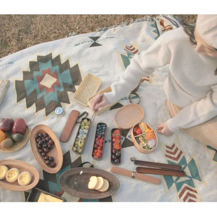 Wood Environmental Protection Tableware Portable Lunch Box Bento Box