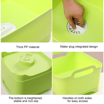 2 PCS Multifunctional Mobile Sink Kitchen Plastic Vegetable Washing Basket Fruit And Vegetable Storage Drain Basket