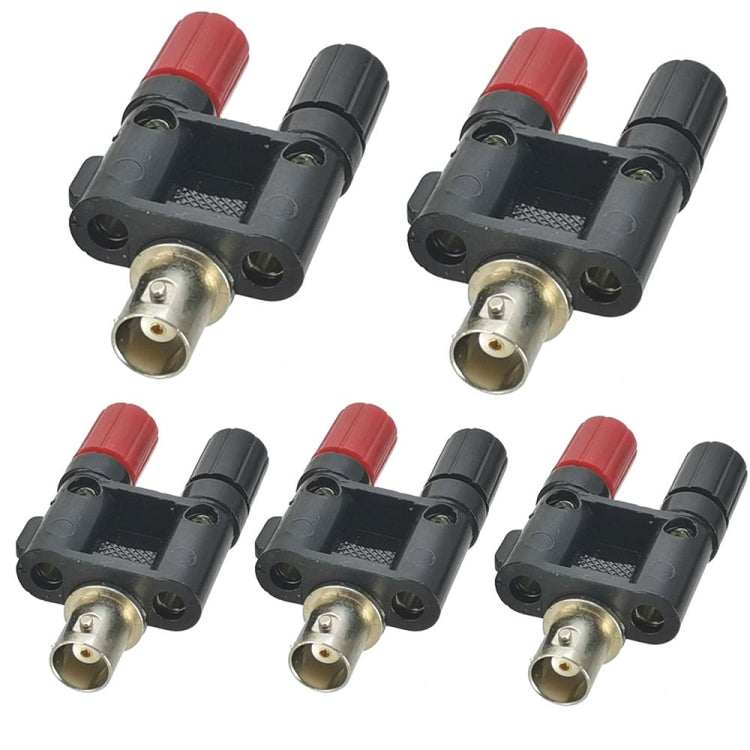 5pcs BNC Female Jack To Dual Banana Female Jack RF Adapter Coaxial Connector, BNC Female to Dual Banana Female