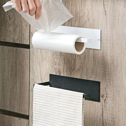 Punch-free Wall-mounted Bathroom Kitchen Roll Holder Towel Rack