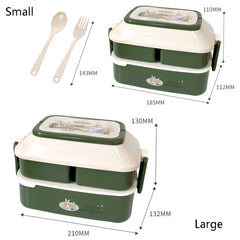 Cute Rabbit Double Layer Plastic Lunch Box Large Capacity Portable Lunch Box, Style:, Small Red, Small Green, Small Yellow, Large Red, Large Green, Large Yellow