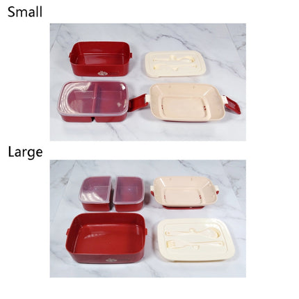 Cute Rabbit Double Layer Plastic Lunch Box Large Capacity Portable Lunch Box, Style:, Small Red, Small Green, Small Yellow, Large Red, Large Green, Large Yellow