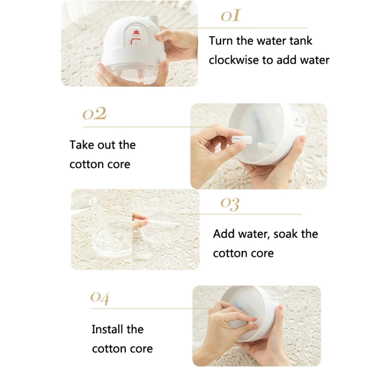 Snowman Humidifier Night Light USB Mute Cute Desktop Air Mini Atomizer Air Humidifier, ZAY-H006 Plug-in, ZAY-H006 Charge