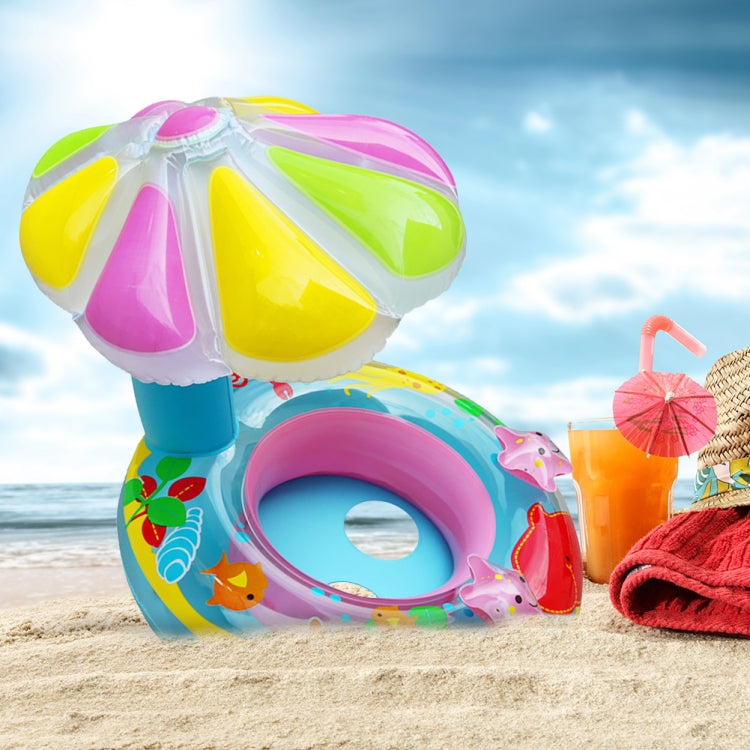 Children Environmental Protection PVC Inflatable Sunshade Mushroom Shape Seat Swimming Ring, Mushroom(Blue), Mushroom(Pink)