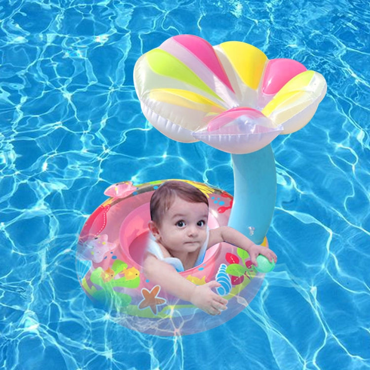 Children Environmental Protection PVC Inflatable Sunshade Mushroom Shape Seat Swimming Ring, Mushroom(Blue), Mushroom(Pink)