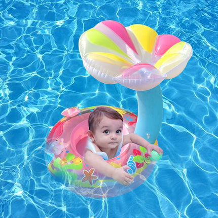 Children Environmental Protection PVC Inflatable Sunshade Mushroom Shape Seat Swimming Ring