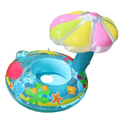 Children Environmental Protection PVC Inflatable Sunshade Mushroom Shape Seat Swimming Ring, Mushroom(Blue), Mushroom(Pink)