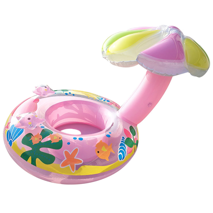 Children Environmental Protection PVC Inflatable Sunshade Mushroom Shape Seat Swimming Ring, Mushroom(Blue), Mushroom(Pink)