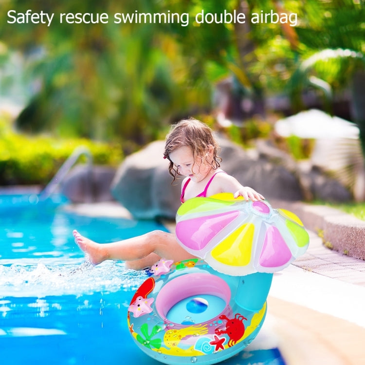 Children Environmental Protection PVC Inflatable Sunshade Mushroom Shape Seat Swimming Ring, Mushroom(Blue), Mushroom(Pink)