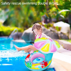 Children Environmental Protection PVC Inflatable Sunshade Mushroom Shape Seat Swimming Ring, Mushroom(Blue), Mushroom(Pink)