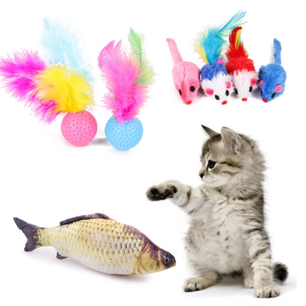 Pet Cat Toy Feather Mouse Funny Cat Channel Sisal Ball Molar Toys, 28 in 1 Cat Toy