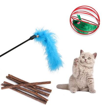 Pet Cat Toy Feather Mouse Funny Cat Channel Sisal Ball Molar Toys, 28 in 1 Cat Toy