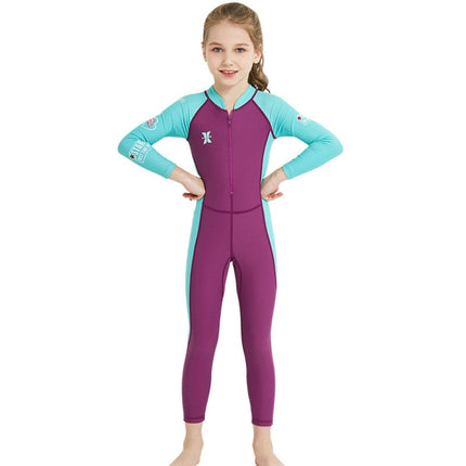 DIVE&SAIL Children Diving Suit Outdoor Long-sleeved One-piece Swimsuit Sunscreen Swimwear