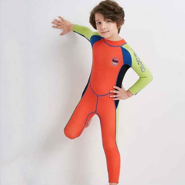 DIVE&SAIL WS-18816 Children Diving Suit One-piece Long-sleeved Swimsuit Sunscreen Hot Spring Surfing Suit