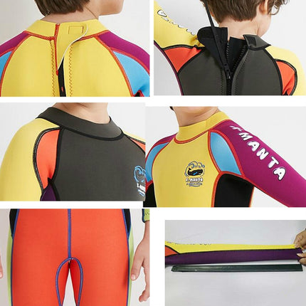 DIVE&SAIL WS-18816 Children Diving Suit One-piece Long-sleeved Swimsuit Sunscreen Hot Spring Surfing Suit