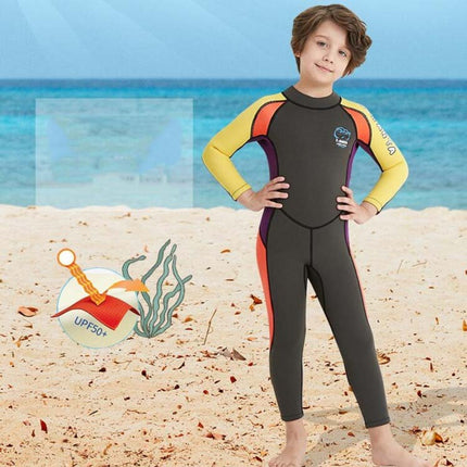 DIVE&SAIL WS-18816 Children Diving Suit One-piece Long-sleeved Swimsuit Sunscreen Hot Spring Surfing Suit