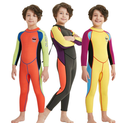 DIVE&SAIL WS-18816 Children Diving Suit One-piece Long-sleeved Swimsuit Sunscreen Hot Spring Surfing Suit