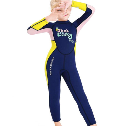 DIVE&SAIL Children Warm Swimsuit One-piece Wetsuit Long Sleeve Cold-proof Snorkeling Surfing Suit