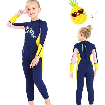 DIVE&SAIL Children Warm Swimsuit One-piece Wetsuit Long Sleeve Cold-proof Snorkeling Surfing Suit
