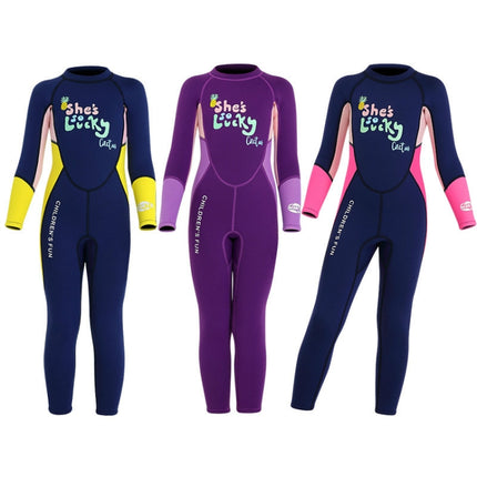 DIVE&SAIL Children Warm Swimsuit One-piece Wetsuit Long Sleeve Cold-proof Snorkeling Surfing Suit