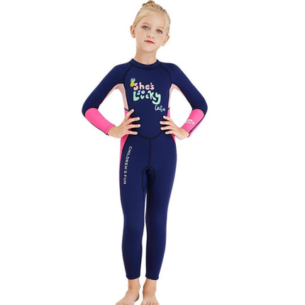 DIVE&SAIL Children Warm Swimsuit One-piece Wetsuit Long Sleeve Cold-proof Snorkeling Surfing Suit