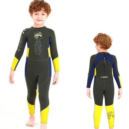 DIVE & SAIL M150501K Children Warm Swimsuit 2.5mm One-piece Wetsuit Long-sleeved Cold-proof Snorkeling Surfing Anti-jellyfish Suit