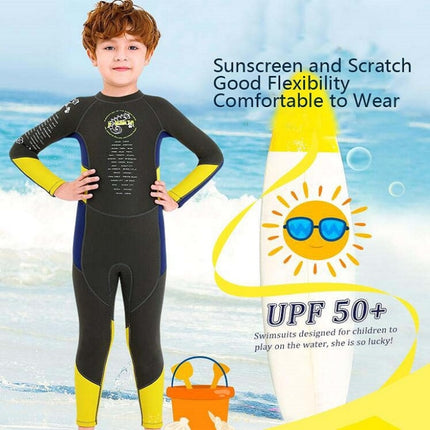 DIVE & SAIL M150501K Children Warm Swimsuit 2.5mm One-piece Wetsuit Long-sleeved Cold-proof Snorkeling Surfing Anti-jellyfish Suit
