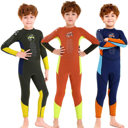 DIVE & SAIL M150501K Children Warm Swimsuit 2.5mm One-piece Wetsuit Long-sleeved Cold-proof Snorkeling Surfing Anti-jellyfish Suit