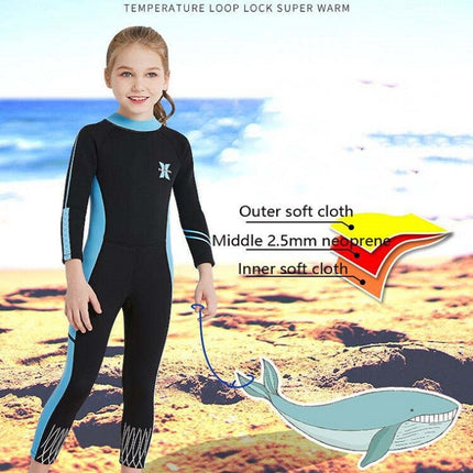 DIVE & SAIL 2.5mm Children Diving Suit One-piece Warm Snorkeling Suit Drifting Sunscreen Swimsuit