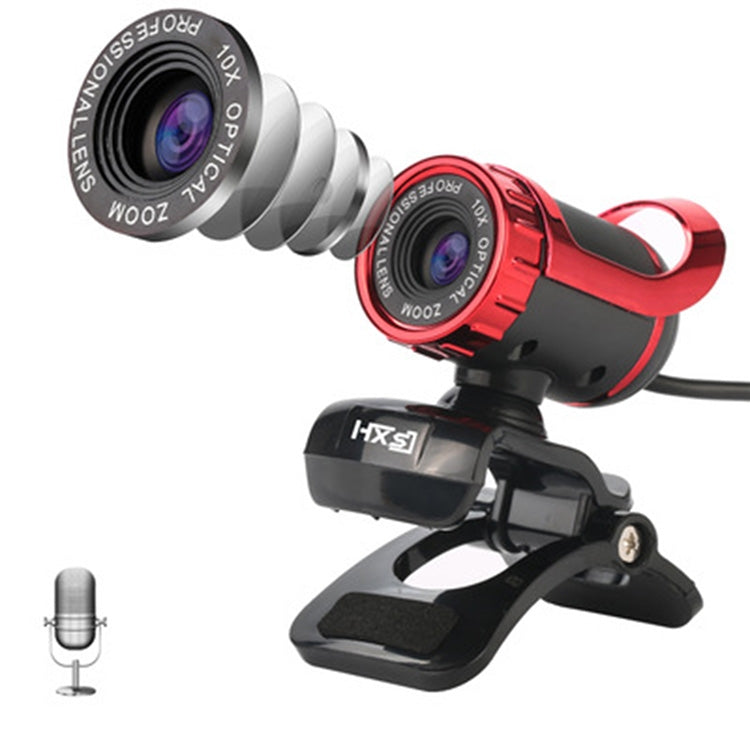 HXSJ A859 480P Computer Network Course Camera Video USB Camera Built-in Sound-absorbing Microphone, Red, Black, No Camera Function Black, No Camera Function  Red